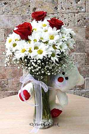 Rose and Bear in a Vase