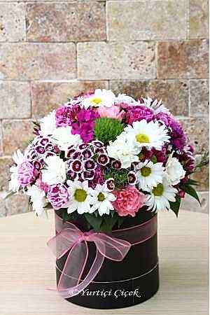 Seosanal Flowers in a Round Box